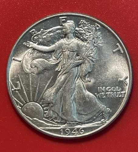 1946 P Walking Liberty Silver Half Dollar, AU to Uncirculated. Plenty of Luster!