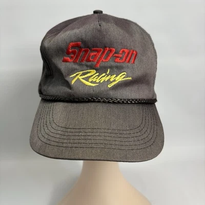 1980s Snap-On Racing Snapback Trucker Hat Rope Brim Adjustable Faded Gray Vtg - Image 1 of 4