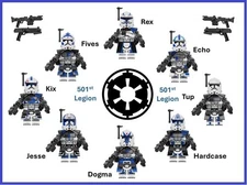 Star Wars 501st Legion Minifigure set 8 Echo 5s Kix Tup Jesse Hardcase Dogma Rex