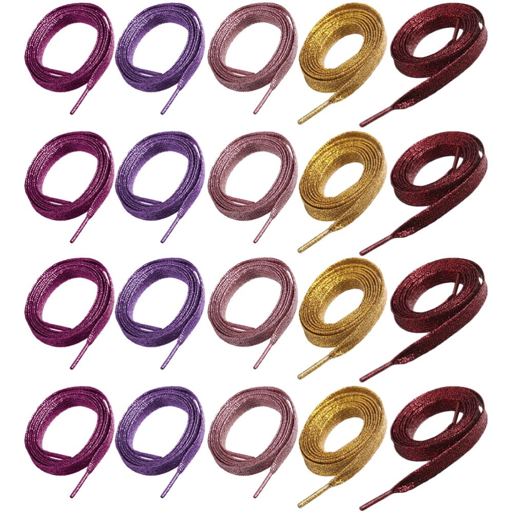 APL 10 paia lacci scarpe sneakers piatti glitter lacci scarpe lucidi adulti