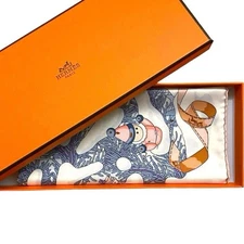 HERMES Silk Scarf Gavroche Noel au 24 Faubourg