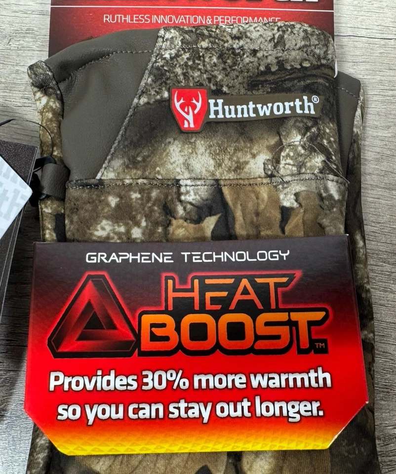 Huntworth Men's Heat Boost Hunting 5-Finger Glove Realtree APX Camo Size M/L - Image 4 of 4