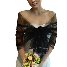 Graceful Tulle Shawl for Special Event Wrap Sheer Shawl Decoration Supplies