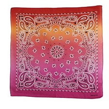 22 Inch Cotton Paisley Bandana Ombre Pink