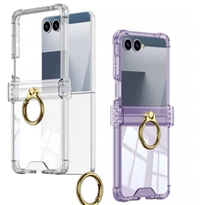 Clear Case with Ring Holder For Samsung Galaxy Z Flip 7 6 Slim Shockproof Cover