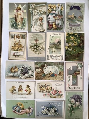 16 Ostergruß Postkarten ( 10 geprägt ) BA84