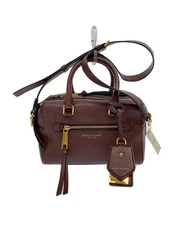 Marc Jacobs Leather Shoulder Bag BRD Solid Bordeaux Women’s Designer Handbag