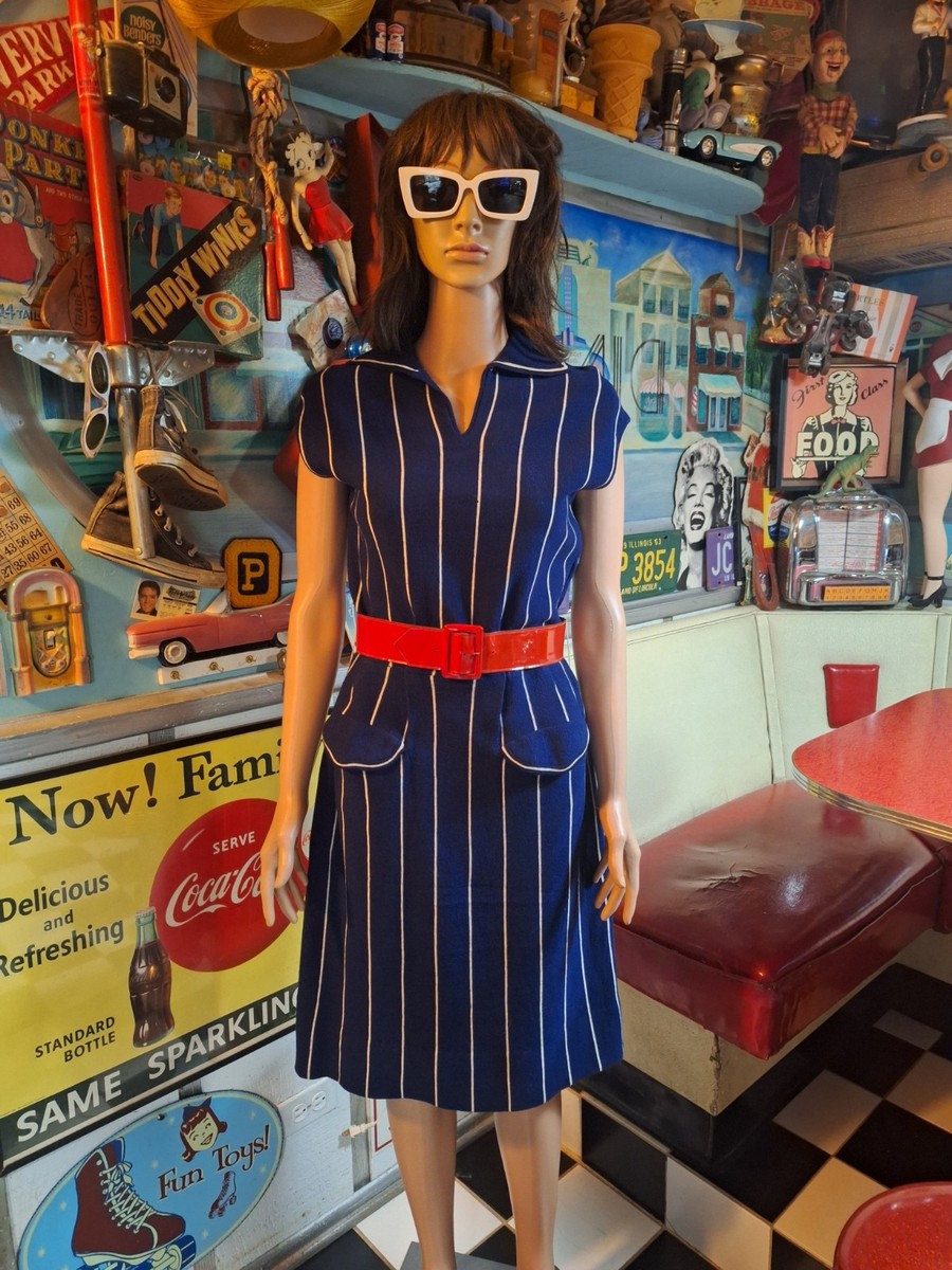 True VTG 1960s 70s GINO PAOLI ITALY Original MOD WOOL Dress M Mid