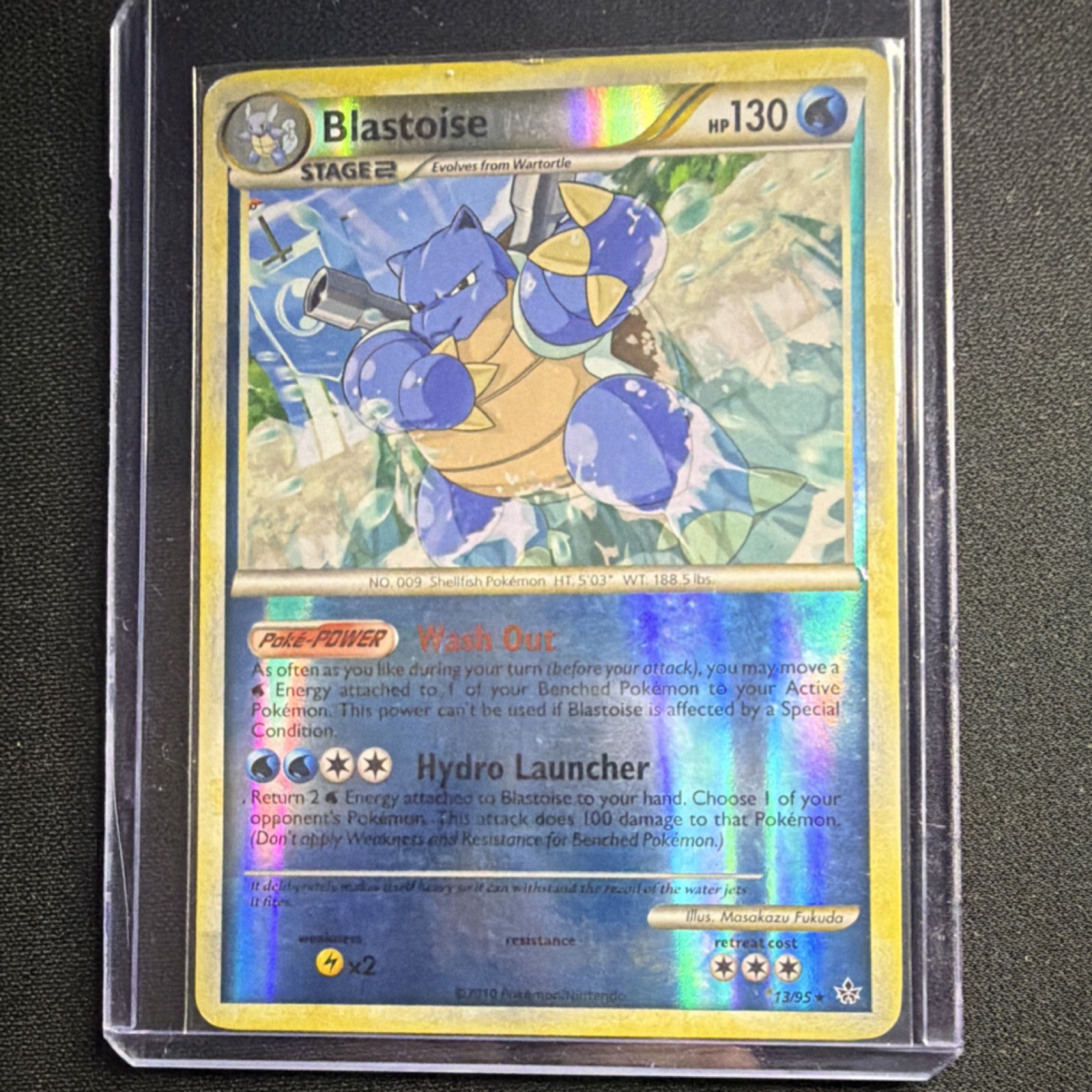 Pokémon Blastoise 13/95 Unleashed Rare Reverse Holo Stage 2 Card 2010 English