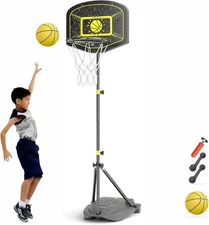 Kids Basketball Hoop Set - Height Adjustable for Fun Play Indoors & Outdoors