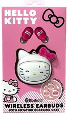 Sanrio Hello Kitty Bluetooth Wireless Earbuds w/ Rotating Face Charging Case 5B