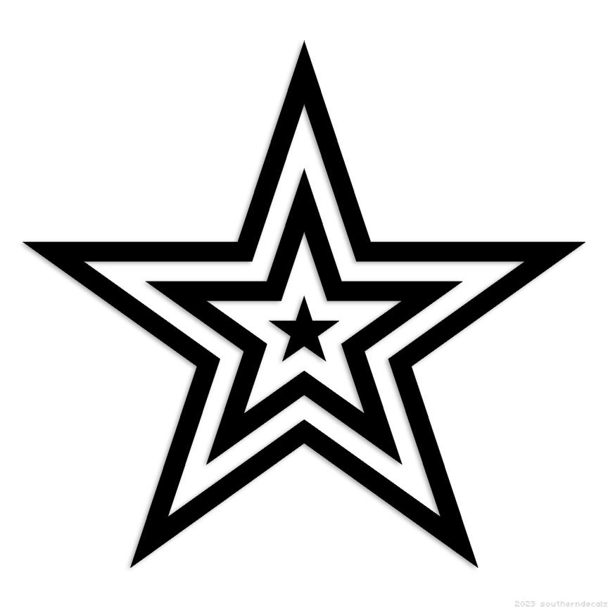 Stars Inside Stars - Decal Sticker - Multiple Colors & Sizes