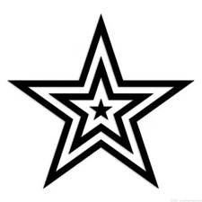 Stars Inside Stars - Decal Sticker - Multiple Colors & Sizes - ebn6738