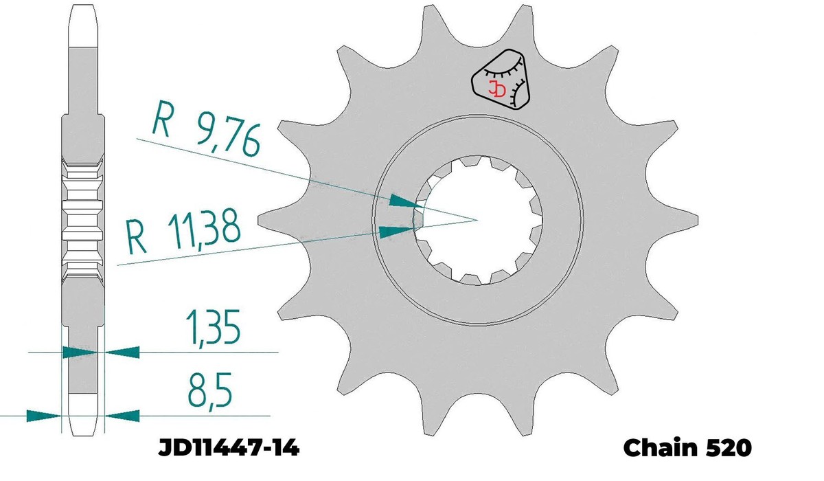 JDCHAINWHEELS Front Sprocket fit for SUZUKI GW 250 Inazuma, 2013