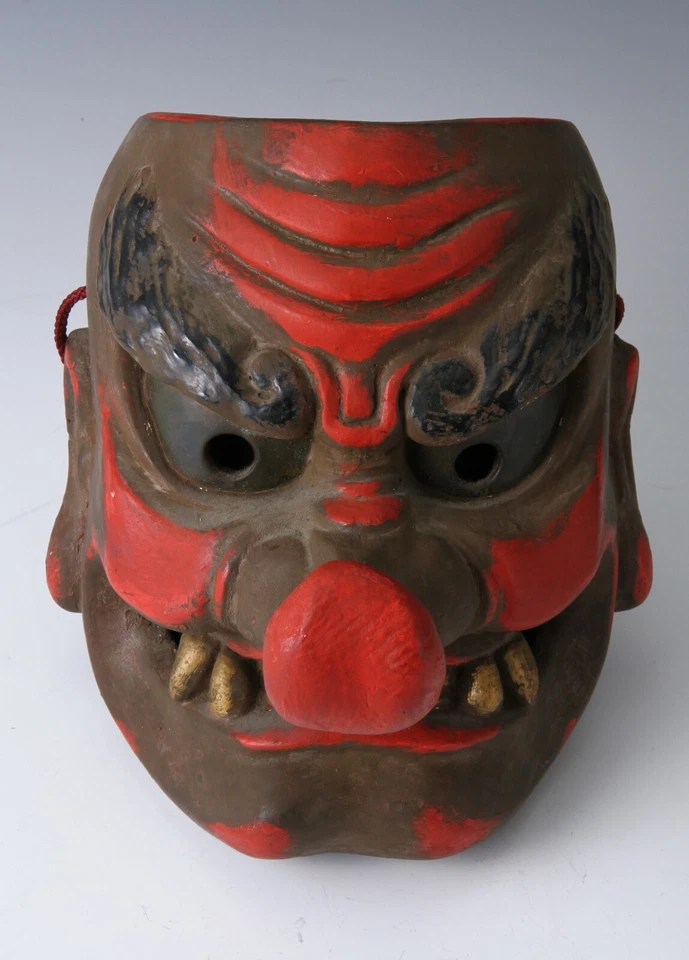 Old Vintage Japanese Paper Clay Noh Mask -Tengu- Braggart Rare Product - Image 2 of 4