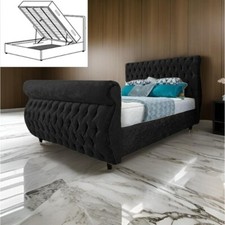 Handcrafted Swan Sleigh Luxury Bed: With or Without Mattress:ALL Sizes Available