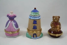 Lighthouse, Teddy Bear, Dress Trinket Boxes, Set of 3