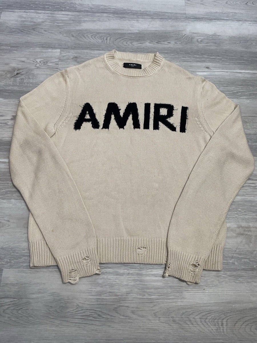 Amiri Beige Cashmere Knit Sweater Size Large | eBay