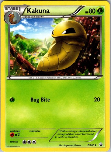 Pokemon TCG Kakuna XY Primal Clash 2/160 Regular Uncommon Card NM