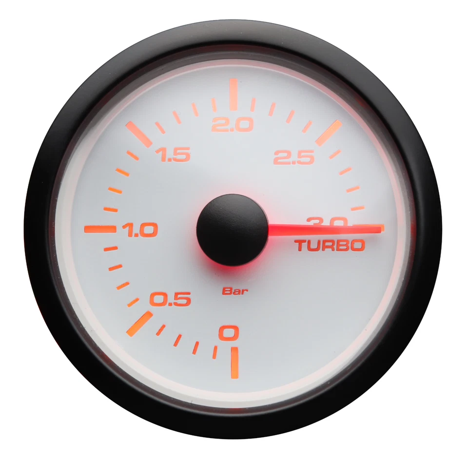 MGS 52mm 2-1/16" Electrical Turbo Boost Gauge 0 ~ 3 BAR White & Amber LED - Image 4 of 4
