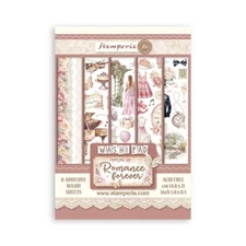 Stamperia A5 Washi Pad 8 Adhesive Washi Sheets - Romance Forever