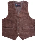 Motorcycle Suede Dress Vest Waistcoat Fashion Biker Motorbike Formal Suede Vest