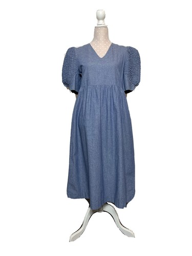 Sylvia Vintage Smocked Sleeves Dress 