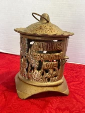 Vintage Cast Iron Pagoda Garden Hanging Candle Tea Light Lantern Grow With Love