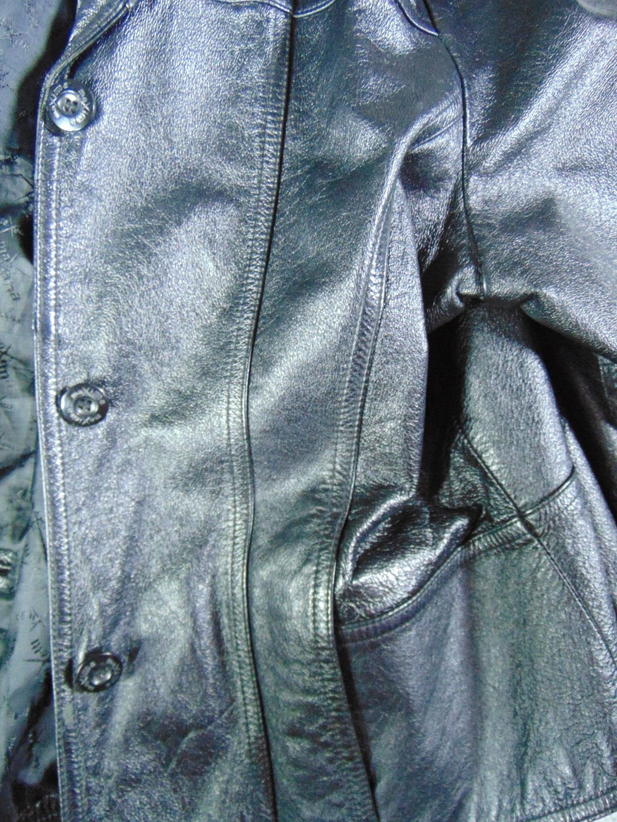 Wilsons Maxima Men's Leather Jacket Coat Size L - image 8