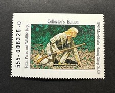 WTDstamps - 1999 TEXAS - Lot4 - State Big Game Muzzleloader Hunting Stamp - MNH