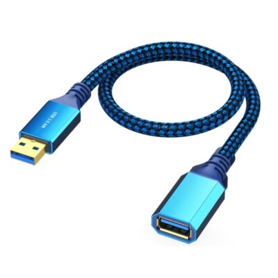 Braided USB3.0 Male to Female Extender Cord for Mouse Keyboards Drive