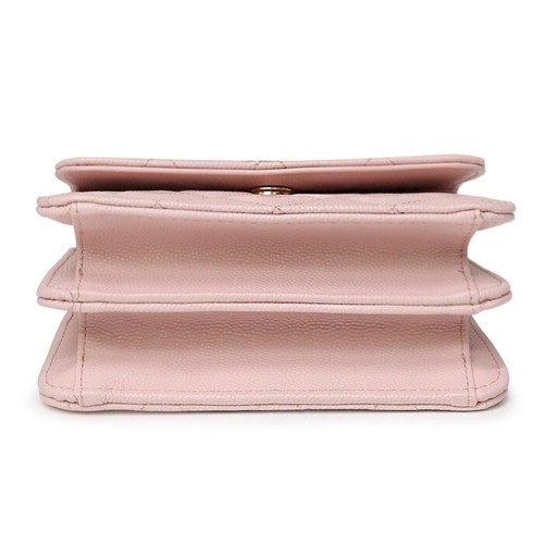CHANEL Matelasse Mini Bag AP3317 Crossbody Shoulder Pink Purse Caviar Auth New - Picture 5 of 11