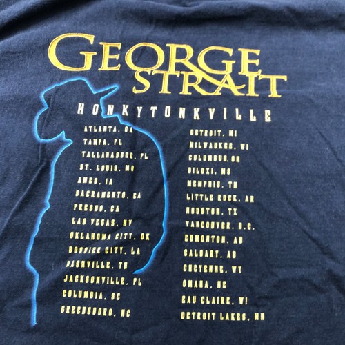 Vintage GEORGE STRAIT Shirt Mens Large HONKYTONKVILLE Concert Tour Country Music - Picture 10 of 14