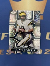 2024 SAGE FOOTBALL CARD PEAK PERFORMANCE J.J. MCCARTHY GLITTER PK-JJM 
