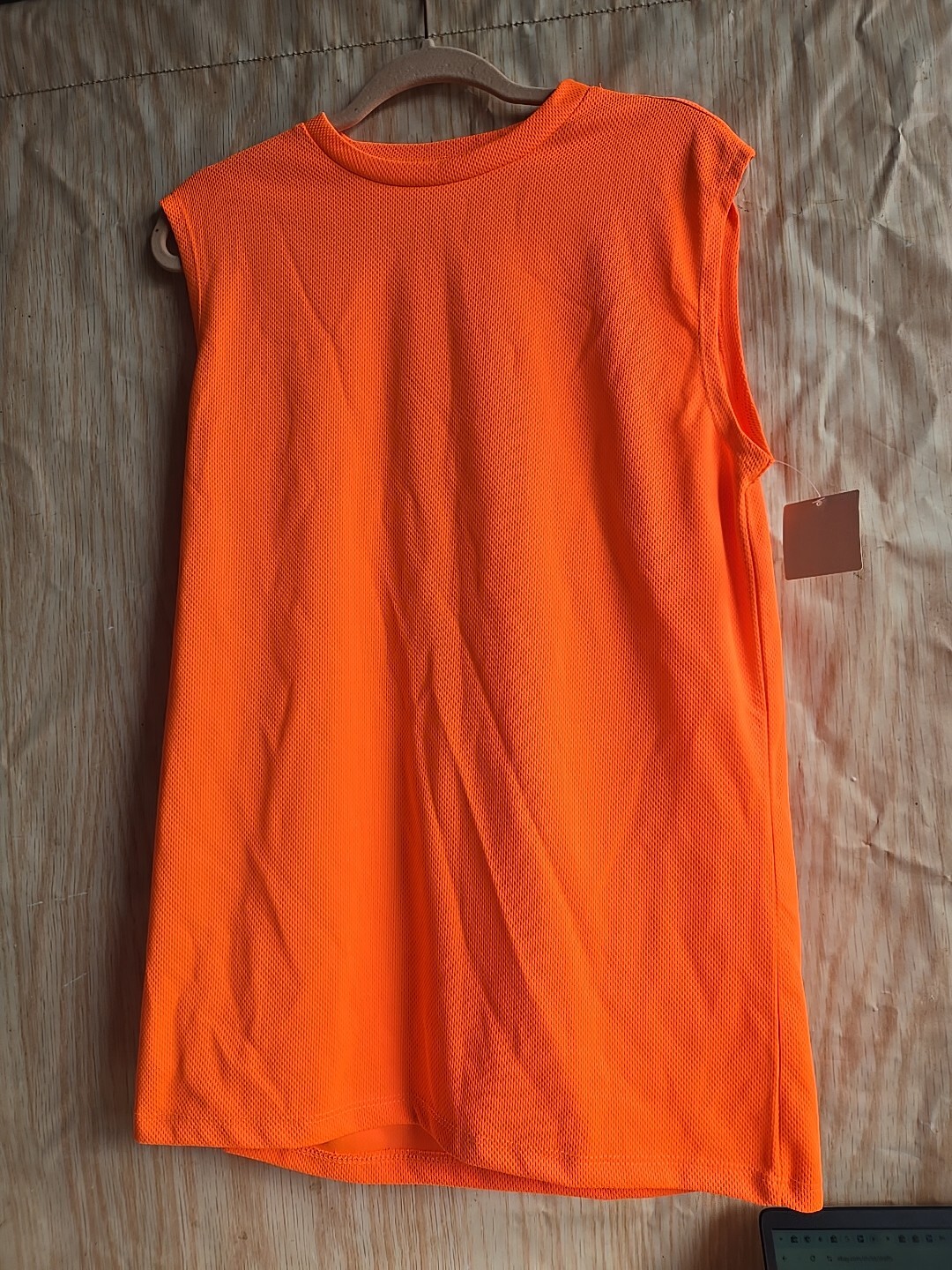 NEW Zone Pro Sport Men's Sleeveless Athletic Mesh Muscle Tank ORANGE MEDIUM