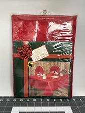 New Sultan's Linens RED Poinsetta Holiday Tablecloth 60" By 104"