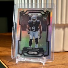 2023 Panini Prizm Tyree Wilson Silver Parallel Rookie Card Las Vegas Raiders RC