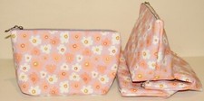 4x NEW Ulta Pink Purple Floral XL Cosmetic Bag Bags Makeup Travel Toiletry Vinyl