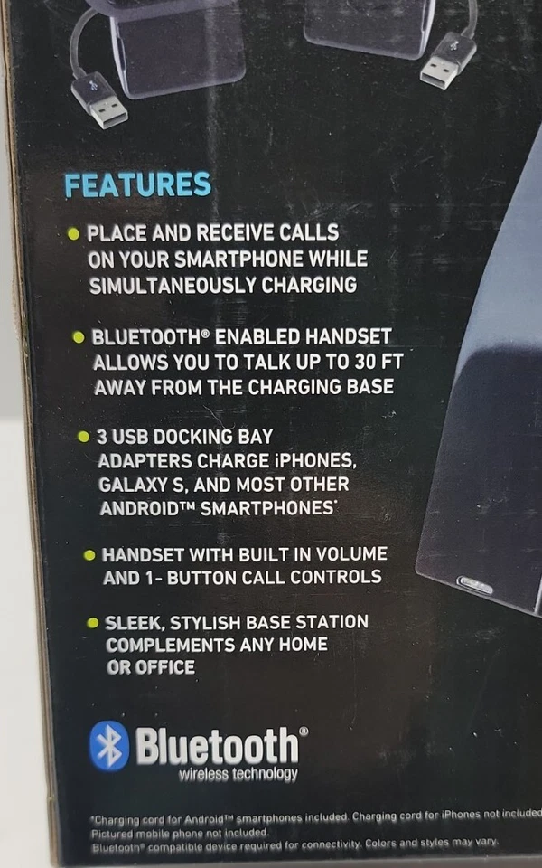 Sharper Image Wireless Bluetooth Handset iPhone 4, 5, Samsung Cell Phone Charger - Image 4 of 4