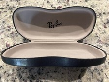 RAY BAN EYEGLASSES SUNGLASSES CASE LARGE CLAM SHELL BLACK PRE-OWNED