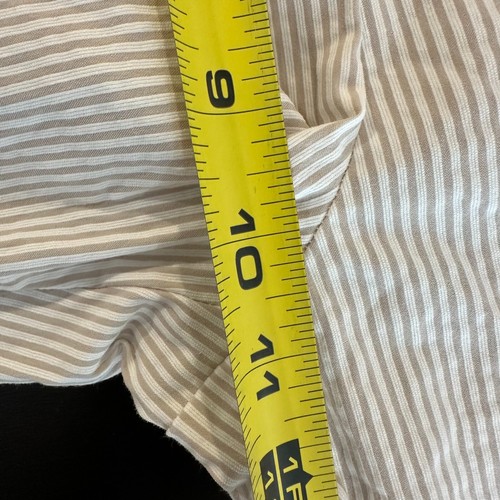 Perfekte Stretch by Chico's Hose Damen 2 weiß grau Streifen Nachtwäsche High Waist - Bild 12 von 12