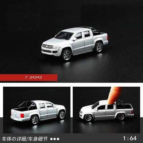 CCA 1:64 Silver Amarok Pickup Truck Model Toy Diecast Metal Car - Picture 2 of 6
