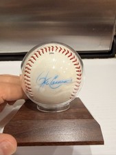 Bob Robertson Autograph Ball in Acrylic Case on Wood Stand