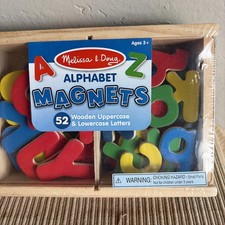 Wooden Magnetic Alphabet, Letters  Melissa  and Doug ages 3 COMPLETE