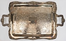 Wm Rogers 290 Silver-plated Serving Tray Platter Handles Large 24x15" Eagle Star