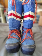 VTG 70-80's Moon Boots Blue With Red White Classic MCM Men's Sz 7-8 Snow cold
