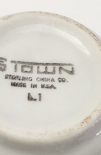 2 Blue & White DELPH Sterling Restaurant Ware Custard/Tea Cups TOWN - Picture 5 of 5