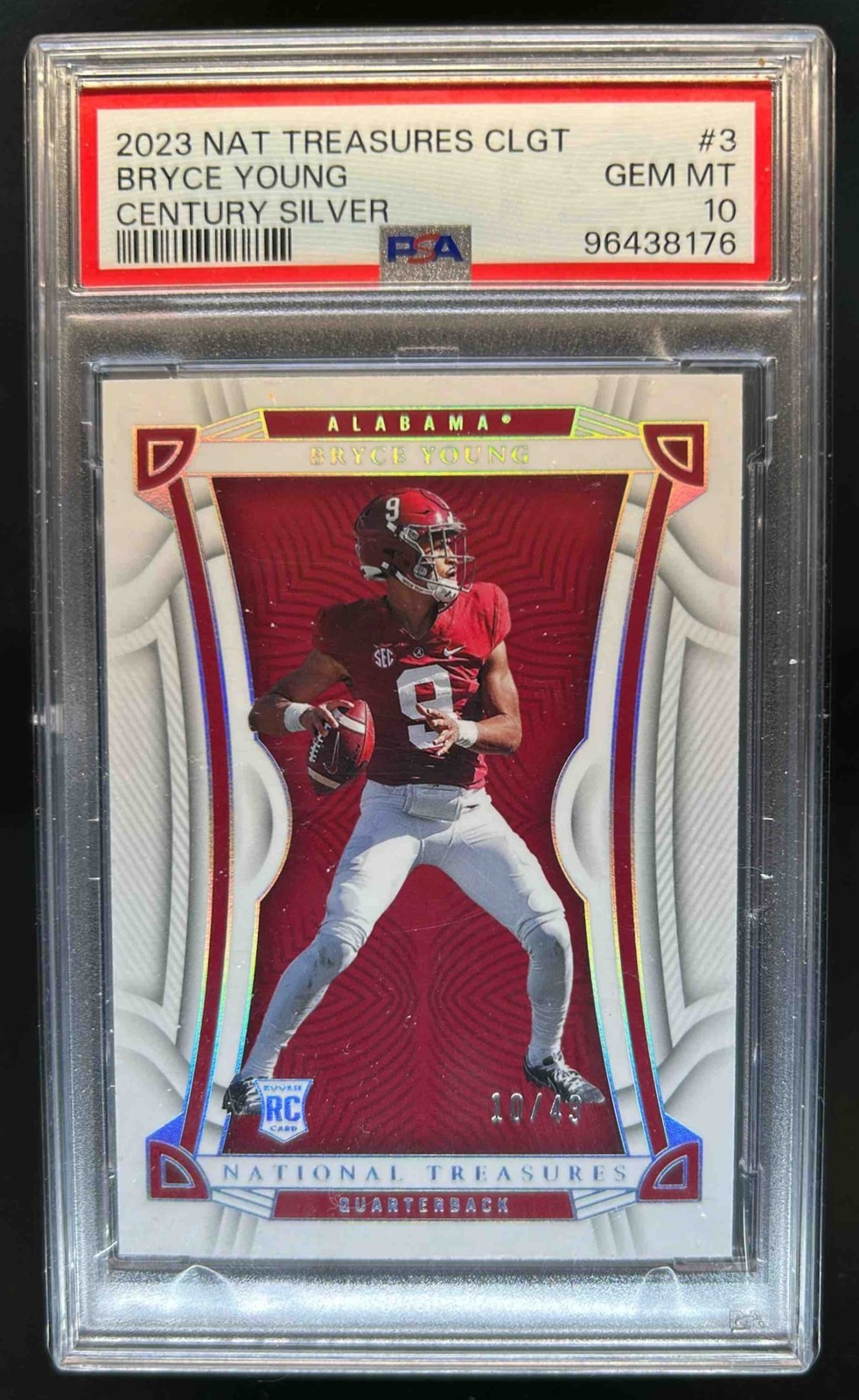 Bryce Young Panini National Treasures Collegiate #3 Century Silver