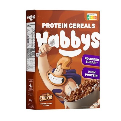 (23,92EUR/kg) 6 x Habbys - Zuckerarme Cerealien mit Protein 210g Packung