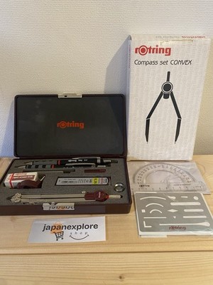 Vintage rOtring Compass Set - 2 Mechanical Pencils - Eraser - Case - Germ